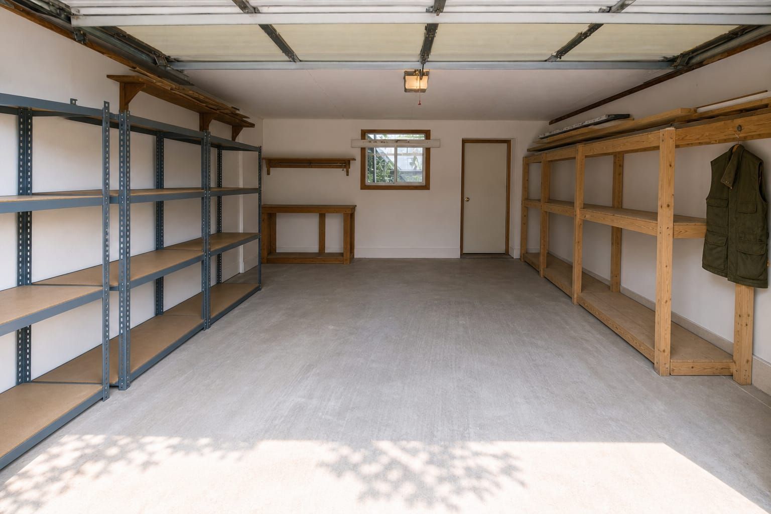 The same Ottawa garage empty, swept clean, and organized after a professional cleanout